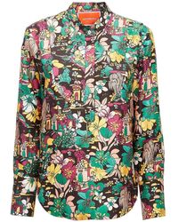 La DoubleJ - Portofino Floral-print Silk Shirt - Lyst
