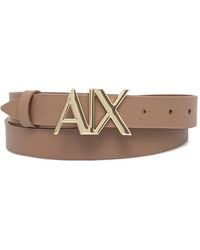 ARMANI EXCHANGE - Ax Logo-Buckle Leather Belt - Lyst