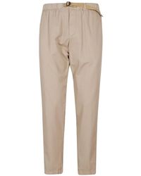 White Sand - Belted Elasticated-Waistband Trousers - Lyst