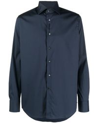 Canali - Spread-collar Cotton-blend Shirt - Lyst