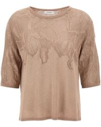 Kangra - Openwork Three-Quarter Sleeve Top - Lyst