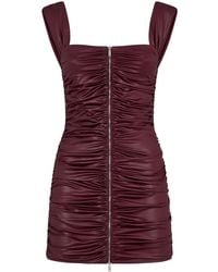 DSquared² - Ruched Zip-Up Minidress - Lyst