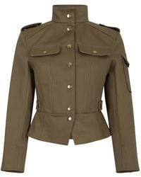 McQueen - Buttoned-Up Peplum Jacket - Lyst