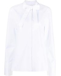 Jil Sander - Bow-detailing Cotton Shirt - Lyst