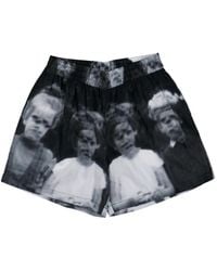 Walter Van Beirendonck - Short À Imprimé Portrait Et Logo Brodé - Lyst