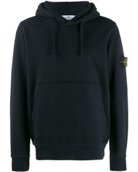 Stone Island Kapuzenpullover mit Logo-Patch - Schwarz
