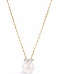 Dinny Hall - 14kt Yellow Gold Shuga Pearl Double Diamond Pendant Necklace - Lyst
