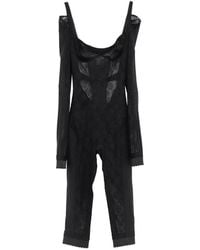 The Attico - Lace-Panelled Jumpsuit - Lyst