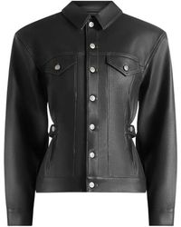 Manière De Voir - Karla Wax-Effect Cinch-Waist Jacket - Lyst