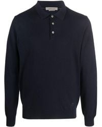 Corneliani - Virgin-wool Long-sleeve Polo Shirt - Lyst