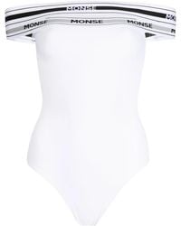 Monse - Body Con Hombros Descubiertos Y Logo Estampado - Lyst