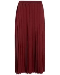 Twinset - Pleated Logo-Waistband Midi Skirt - Lyst