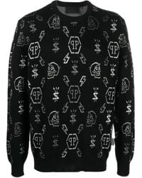 Philipp Plein - Pull À Motif Monogrammé En Jacquard - Lyst