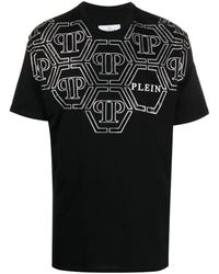 Philipp Plein - Ss Hexagon Rhinestone-embellished T-shirt - Lyst