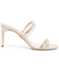 Rene Caovilla - 75mm Crystal-embellished Leather Mules - Lyst