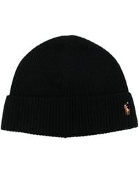 Polo Ralph Lauren - Embroidered-logo Ribbed-knit Hat - Lyst