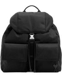 Ami Paris - Nylon Marcel Flap Backpack - Lyst