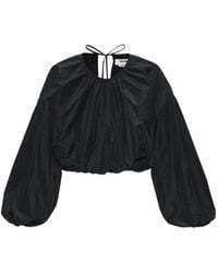 MSGM - Gesmockte Blouse Met Ballonmouwen - Lyst