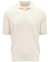 Brunello Cucinelli - Short-Sleeve Buttoned Polo Shirt - Lyst