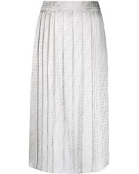 Fendi - Ff-motif Pleated Skirt - Lyst
