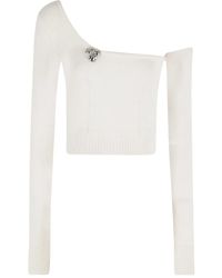 Blumarine - Flower-Appliqué One-Shoulder Top - Lyst