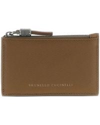 Brunello Cucinelli - Embossed-Logo Zipper Card Holder - Lyst