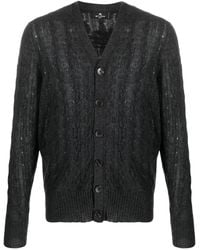 Etro - Cable-Knit Cashmere Cardigan - Lyst