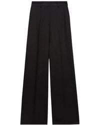 MSGM - Pantalon Palazzo À Taille Ceinturée - Lyst