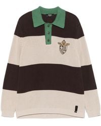 Fendi - Knit Cotton Polo Shirt With Stripes For - Lyst