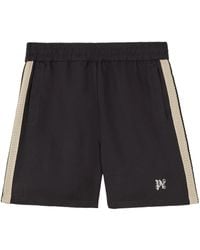 Palm Angels - Monogram-Embroidered Striped Shorts - Lyst