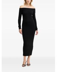 ARMANI EXCHANGE - Off-Shoulder Long-Sleeve Midi Dress - Lyst