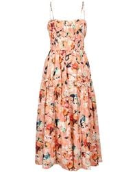 Ulla Johnson - Vidri Floral-Print Midi Dress - Lyst
