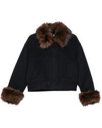 Self-Portrait - Veste Bomber En Fourrure Artificielle - Lyst