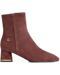Coccinelle - C-Everyday Logo-Plaque Leather Ankle Boots - Lyst