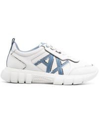 Armani Exchange - Logo-patch Sneakers - Lyst