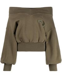 Palm Angels - Off-Shoulder Sweatshirt - Lyst