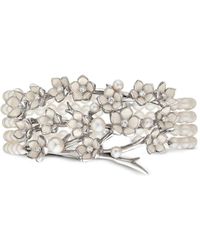 Shaun Leane - Sterling Cherry Blossom Diamond And Pearl Bracelet - Lyst