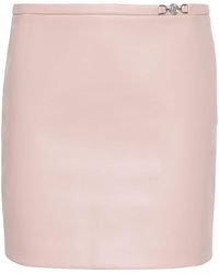 Versace - Mudusa-plaque Leather Mini Skirt - Lyst