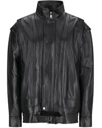Alessandra Rich - Removable-Sleeve Leather Bomber Jacket - Lyst