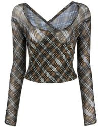 KNWLS - Scythe Check-Print Top - Lyst