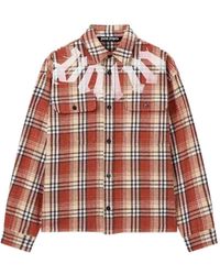 Palm Angels - Check-Print Logo-Print Shirt Jacket - Lyst