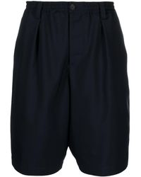 Marni - Pleated Virgin Wool Bermuda Shorts - Lyst