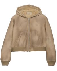 Prada - Hooded Shearling Jacket - Lyst
