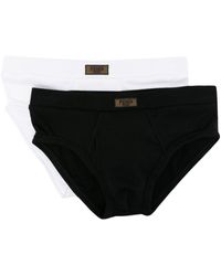 Fendi - Logo-patch Briefs (pack Of Two) - Lyst