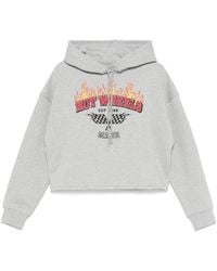 Maje - Felpa Crop Con Logo Ricamato - Lyst
