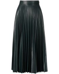 MM6 by Maison Martin Margiela - Faux-leather Pleated Midi Skirt - Lyst