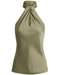 Ralph Lauren - Twist-Front Halterneck Blouse - Lyst