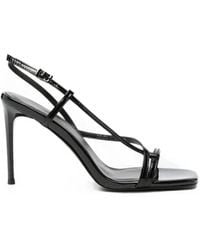 SERGIO MORETTI FIRENZE - Strappy Patent-Finish Sandals - Lyst