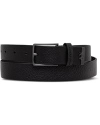 ARMANI EXCHANGE - Logo-Plaque Grained Belt - Lyst