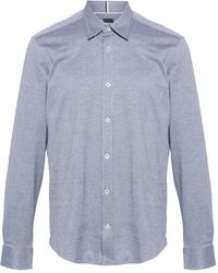 BOSS - Geometric-pattern Cotton Shirt - Lyst